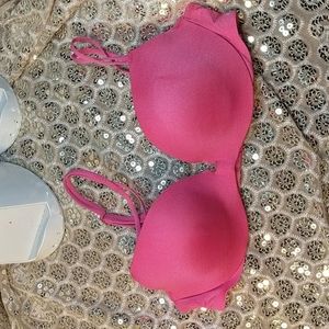 COPY - Victoria's Secret Very Sexy Padded Demi Bra Size 34A Hot Pink with Gold …